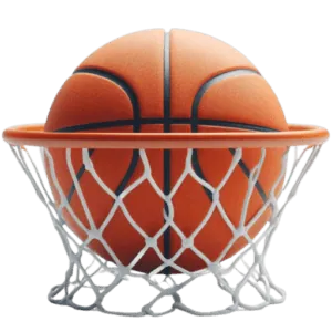 Basketball in hoop - BasketballUncover logo